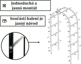 Zestaw 2 ogrodowych łuków do roślin pnących, 240 cm