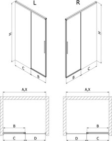 Mexen Rox drzwi prysznicowe rozsuwane 125 cm, transparent, złote szczotkowane - 8C2-125-000-55-00