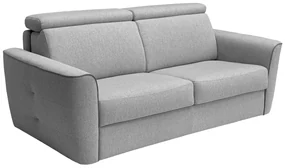 Kanapa 4-osobowa rozkładana typu express z jasnoszarą tapicerką - miejsce do spania 160 cm - materac 20 cm - FLUTARI