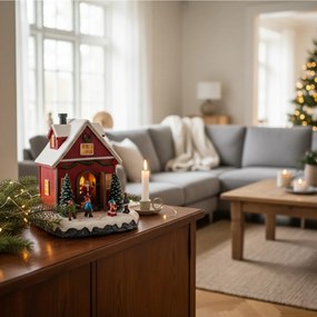 Domek bożonarodzeniowy, 16 LED, 18,5 cm