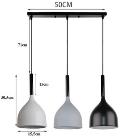 Lampa sufitowa loftowa metalowa wisząca AT31-3SZ-MIX