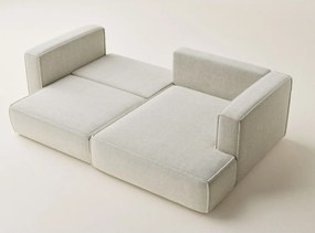 Kremowy rozkładany/ze schowkiem narożnik z tkaniny szenilowej (prawostronny/z szezlongiem) Velto – Maison de Rêve