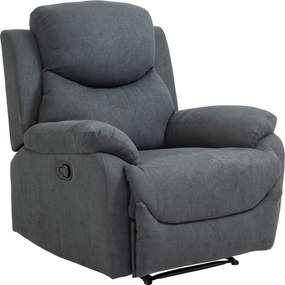 HOMCOM Fotel relaksacyjny Lniany ciemnoszary Pojedyncza sofa 150° nachylenie Komfortowy fotel TV | Aosom PL