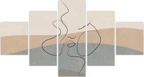 Obraz - Line art kiss (125x70 cm)