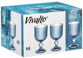 Zestaw kieliszków do wina LINES z ryflowanego szkła, 6 sztuk, 260 ml