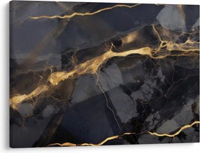 Obraz - Czarny - złoty dekor (70x50 cm)