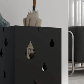 HOMCOM Stojak na Parasole, 4 Haczyki, Tacka Ociekowa, Stal, Czarny