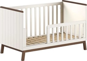 Beżowe łóżeczko z litego drewna sosnowego ze zdejmowanym bokiem/z regulowaną wysokością 70x140 cm Sezane – Vipack