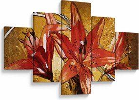 Obraz kwiatów lilii (125x70 cm)
