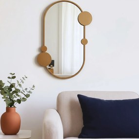 Lustro ścienne SAANA z geometrycznymi zdobieniami, 50 x 76 cm