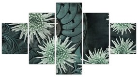 Obraz - Zielone kwiaty (125x70 cm)