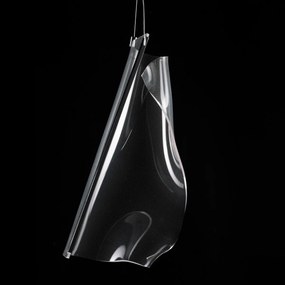 Wisząca lampa z transparentnym kloszem Cortina No.1 chrom