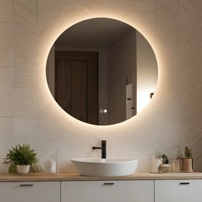 Lustro okrągłe z podświetleniem 60 cm, Dual color, włącznik dotykowy, mata grzewcza