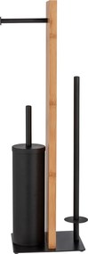 Stojak na papier toaletowy i szczotkę wc LESINA, 3w1, bambus, WENKO