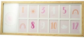 Ramka na zdjęcia dla dzieci Heart, 60 x 25 x 1,8 cm , MDF, 12 x 6 x 9 cm