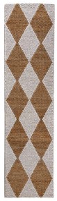Biało-naturalny chodnik z mieszanki juty tkany ręcznie 80x230 cm Effie Diamond – Flair Rugs