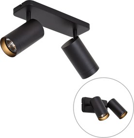 Nowoczesna lampa sufitowa czarna 2-punktowa GU10 70mm - Jeana Luxe