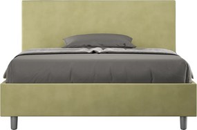 Łóżko bez stelaża tapicerowane 140x200 microfibra zielony Adele