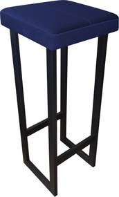 Hoker ALEX krzesło barowe tkanina Welur podstawa metalowa : Kolor Stelaża - Czarny , Kolor tkaniny - VELVET - MG16, Wysokość - 90 cm