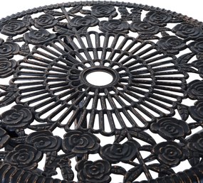 Outsunny Zestaw Mebli Ogrodowych 3częściowy Stół z Krzesłami Komplet Balkonowy Brązowy Elegancki Design | Aosom PL