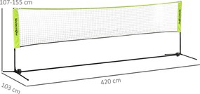SPORTNOW Regulowana siatka do badmintona 107-155 cm, do badmintona, tenisa, pickleballa, siatkówki, w zestawie z torbą