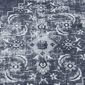 Dywan drukowany antypoślizgowy Fiesta Vintage szaro-czarny 140 cm x 200 cm
