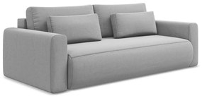 Jasnoszara aksamitna rozkładana/ze schowkiem sofa 238 cm Kapua – Makamii