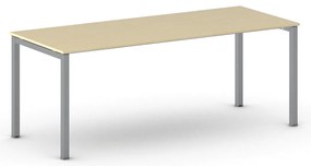Stół konferencyjny do biura PRIMO SQUARE, 200x80 cm, szaro-srebrna podstawa, brzoza