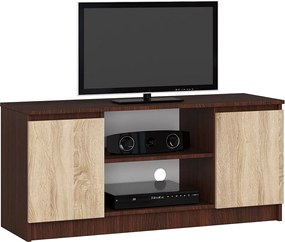 Szafka RTV AKORD Wenge 120 cm 2 drzwi kolor Dąb Sonoma mat 2 półki 120x40x55 cm