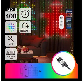 Aigostar - LED RGBY Girlanda świetlna 400xLED/15W/230V 1x1m IP44 + pilot