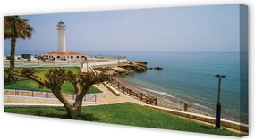 Fotoobraz na płótnie Latarnia Morska na Skalistym Brzegu