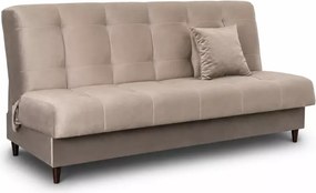 Sofa rozkładana Cypria z pojemnikiem na pościel i funkcją spania – welur Paros, elegancka