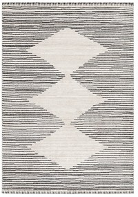Dywan poliestrowy Romby kremowo-czarny 200 cm x 290 cm