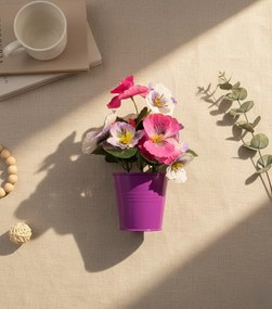 Bratek w Doniczce biały Różowy 20 cm Bratki Kwiaty do Domu Ogrodu Sztuczny