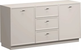 Komoda Lorini 150 cm z szufladami - kaszmir / czarne uchwyty T-bar