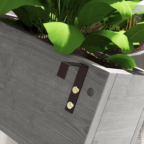 Outsunny Zestaw skrzynek na kwiaty, montaż ścienny, swobodnie przenośne, lite drewno, 60 x 16 x 80 cm | Aosom PL