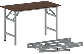 Stół konferencyjny FAST READY, 120x60 cm, szaro-srebrna podstawa, orzech