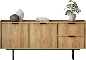 Komoda z 2 szufladami i szafką hikora naturalna A6-A56