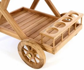 Wózek do serwowania DIVERO z drzewa tekowego