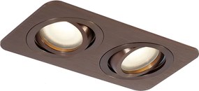 Okrągły reflektor wpuszczany Ciemny Brąz GU10 50mm Obrotowy i Uchylny IP44 2-punktowy - Alberto