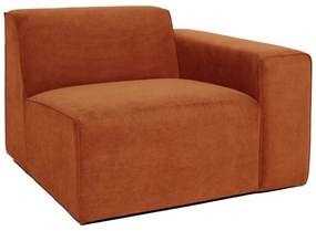 Pomarańczowy końcowy moduł sztruksowej sofy Scandic Sting, 101 cm, prawostronny