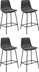 Zestaw 65 cm metalowych krzeseł wyspowych i barowych BALI z siedziskiem rattanowym