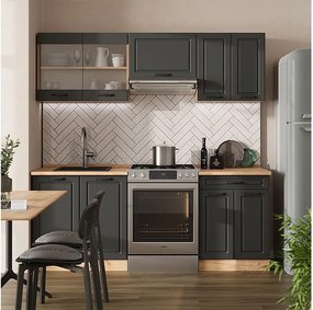 Aneks kuchenny antracytowy dom wiejski/złoty dąb 200x46x81.6 r-line