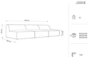 Zielona sofa 240 cm Jodie – Micadoni Home