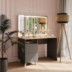 Stół toaletowy antracyt/artisan 110x55x75 karen