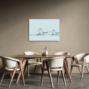 Obraz na szkle - Konie z kropli wody (70x50 cm)