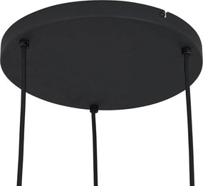 Nowoczesna lampa wisząca czarna ze szkłem dymnym 3-punktowa - Sheena