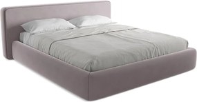 Łóżko 220 x 225 - z weluru - lawendowy - KIANA