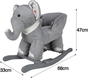 Pluszowy słoń na biegunach, 68 x 33 x 47 cm
