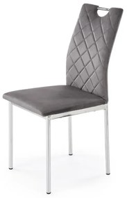 Krzesło tapicerowane K578 VELVET szare HALMAR